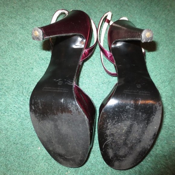 LAST CHANCE   Vintage ITALY MADE Burgundy High Heel Sandals - Picture 10 of 10